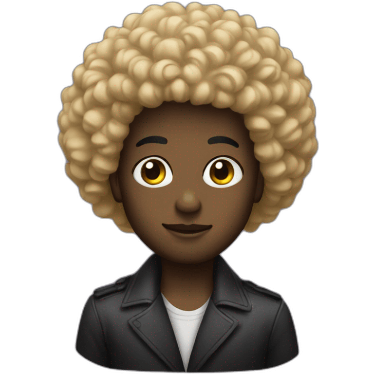 Noir coupe afro emoji