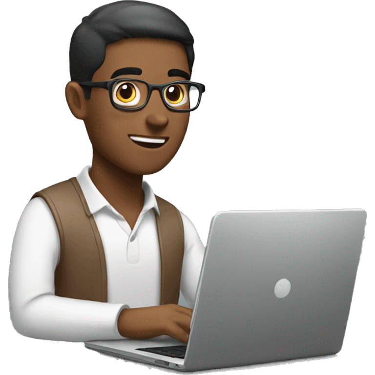 brown guy working with a laptop emoji