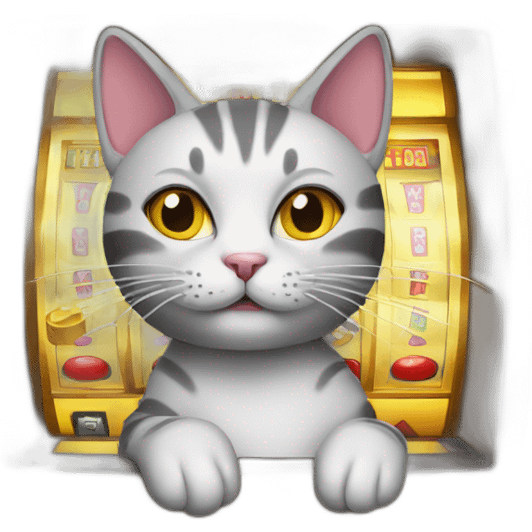 cartoon cat with slot machines emoji