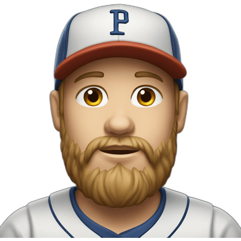 photorealistic bearded boy in baseball cap emoji