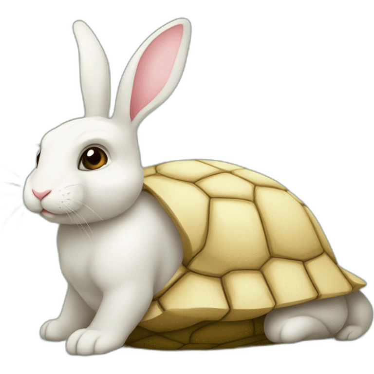 Lapin sur tortue emoji