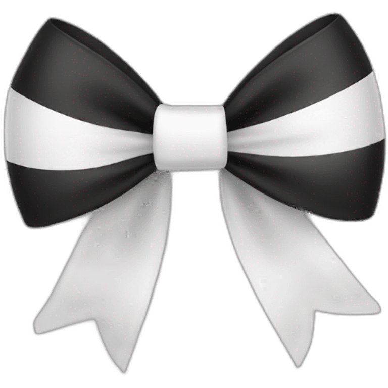 white bow black and white stick emoji