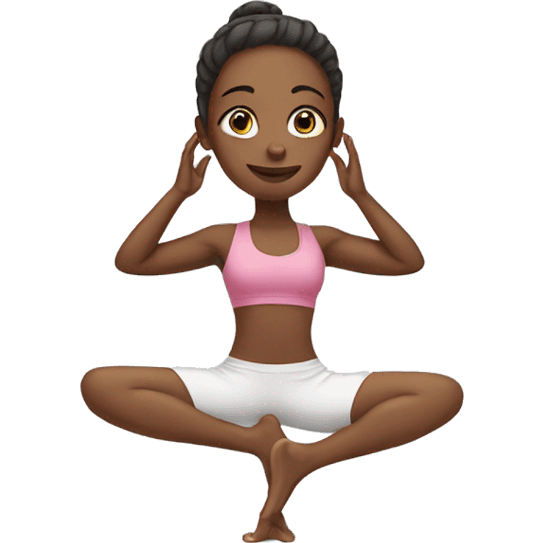 Girl doing yoga   emoji