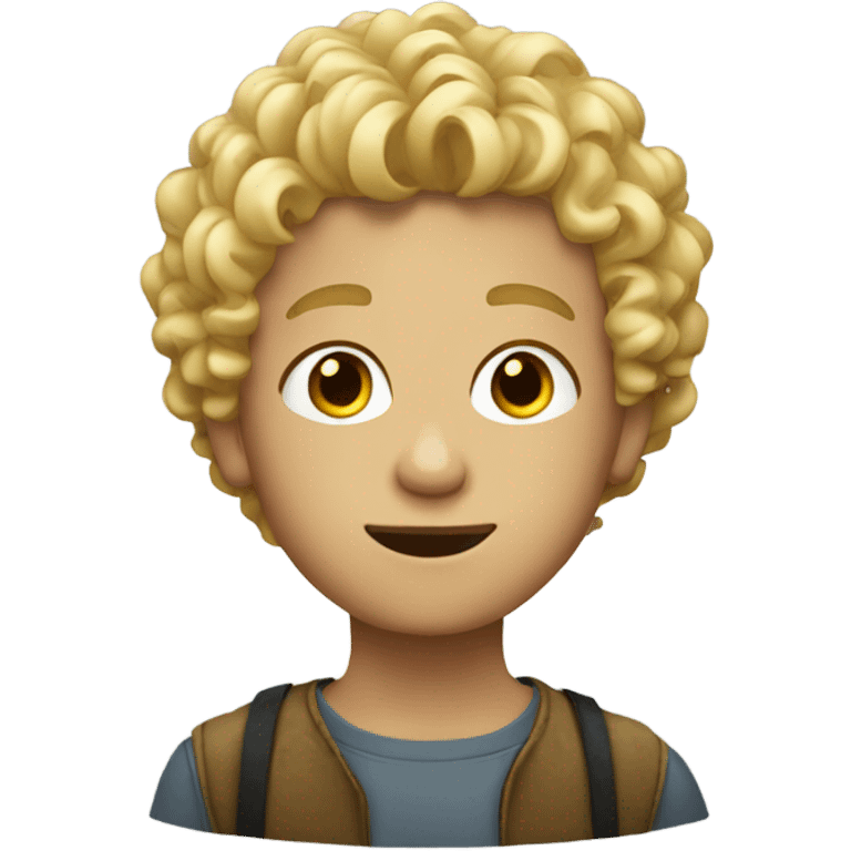 Blond boy with curly hair  emoji