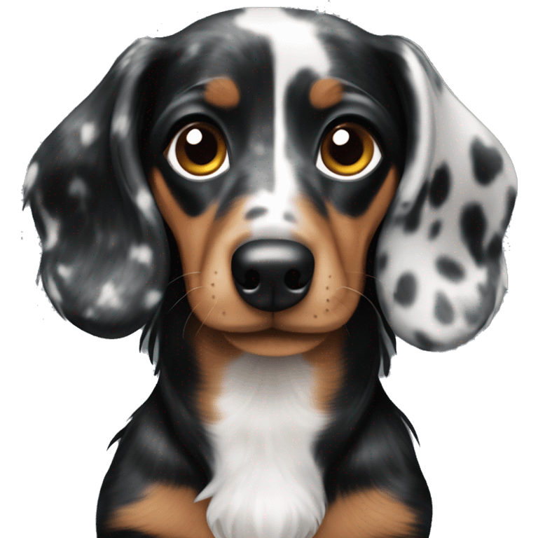 Black merle mini dachshund  emoji