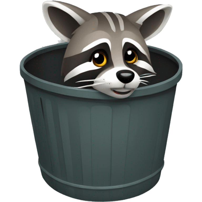 Raccoon diggin in a garbage can  emoji