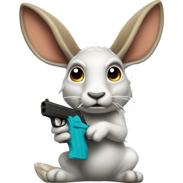 a jackelope with a watergun emoji