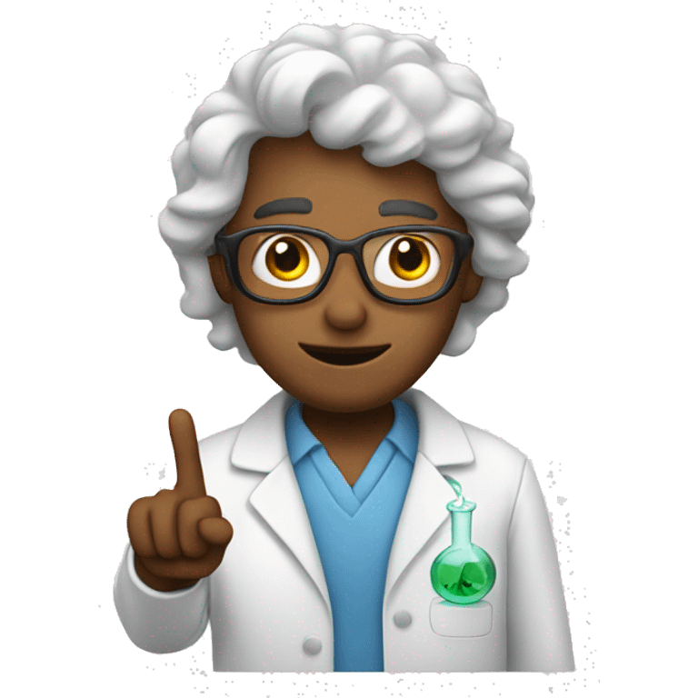 Scientist Sticking up peace sign emoji