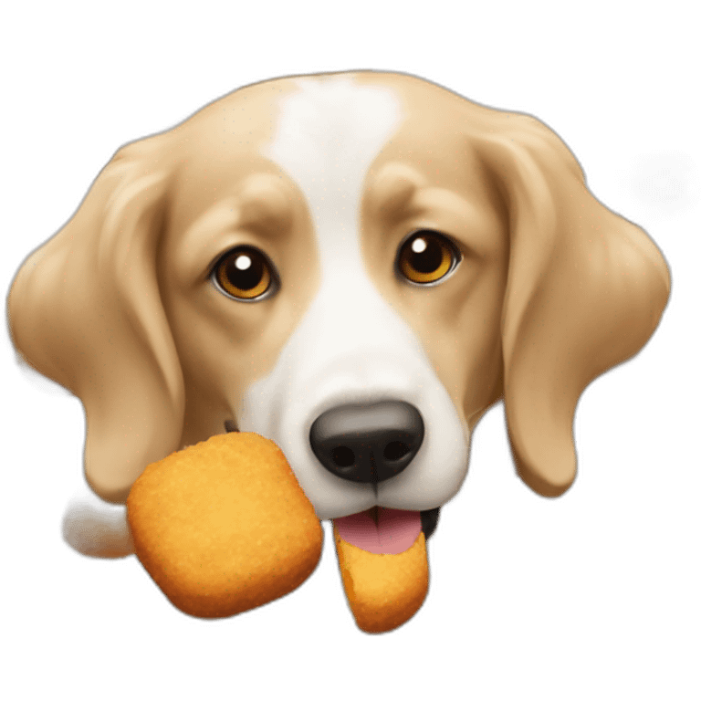 Dog eating croquettes emoji