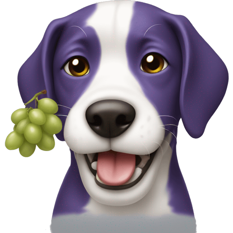 Dog eating a grape emoji