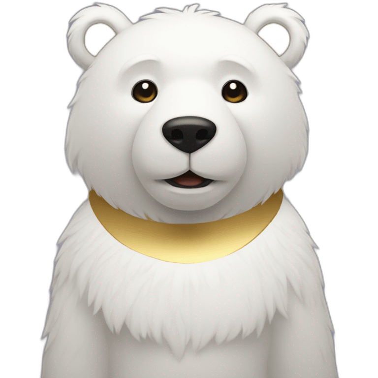 white bear with gold emoji