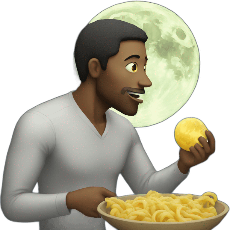 man eating moon emoji