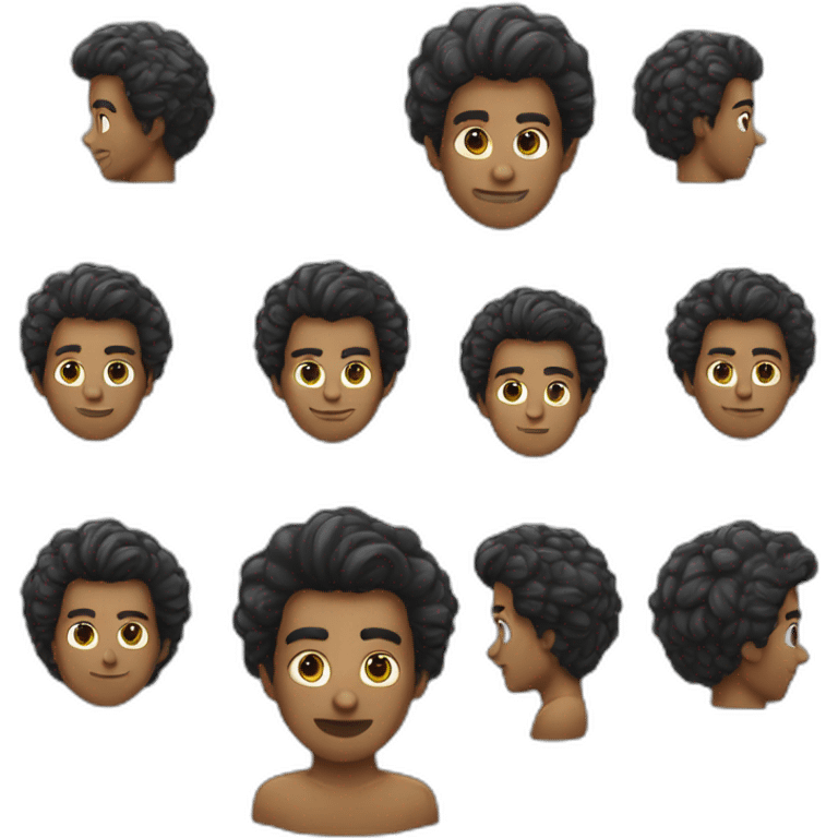 Hommes cheveux noir emoji