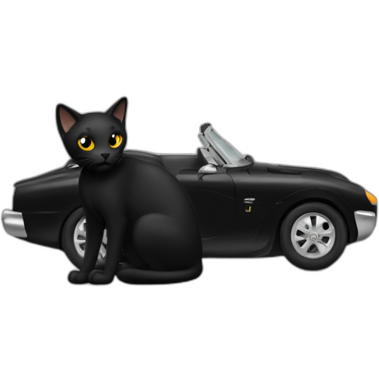 BLACK CAT ON CAR emoji