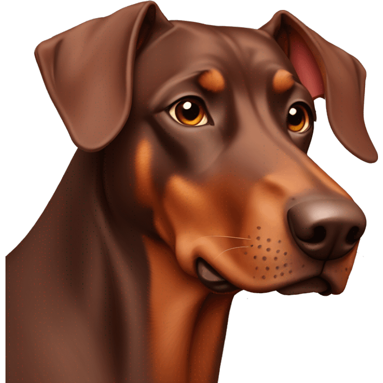 Male red Doberman with floppy ears emoji