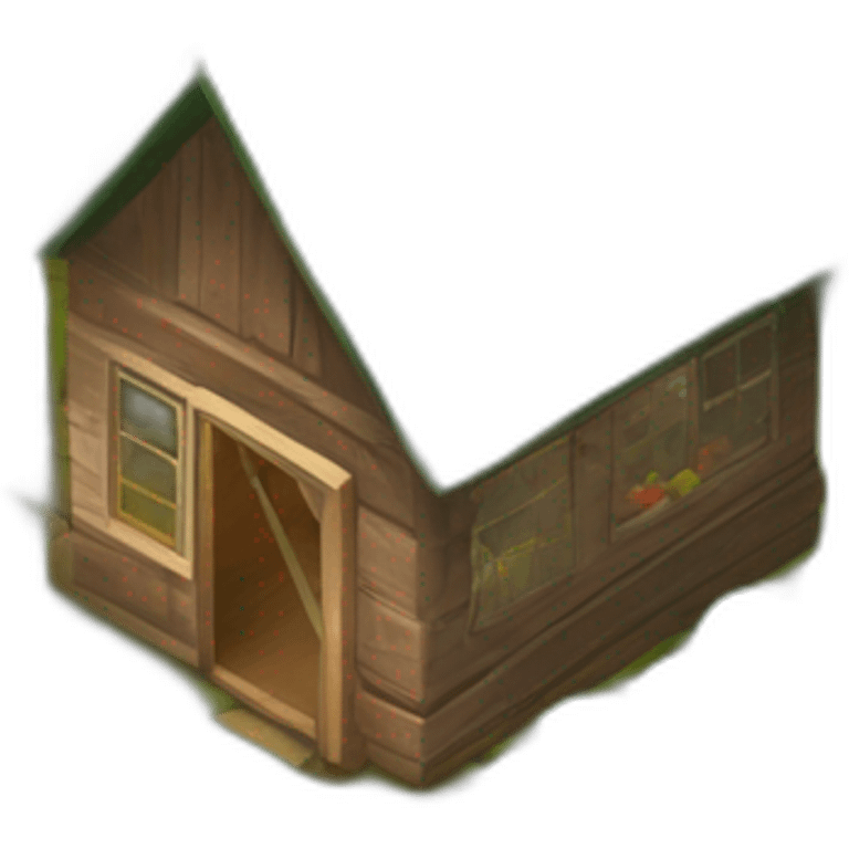 Vegetable Garden next to cabin in the woods emoji