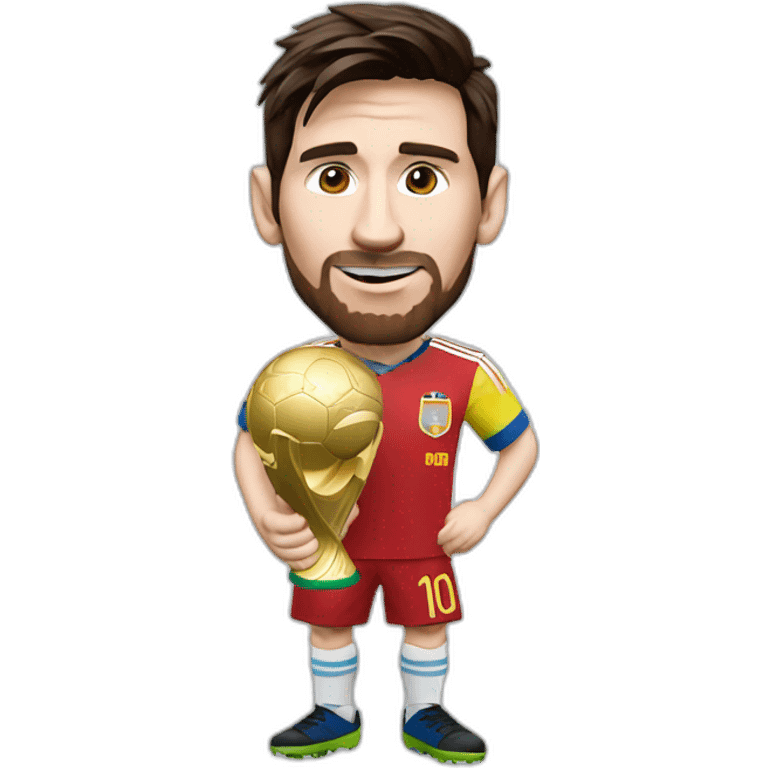 lionel messi  with the world cup emoji