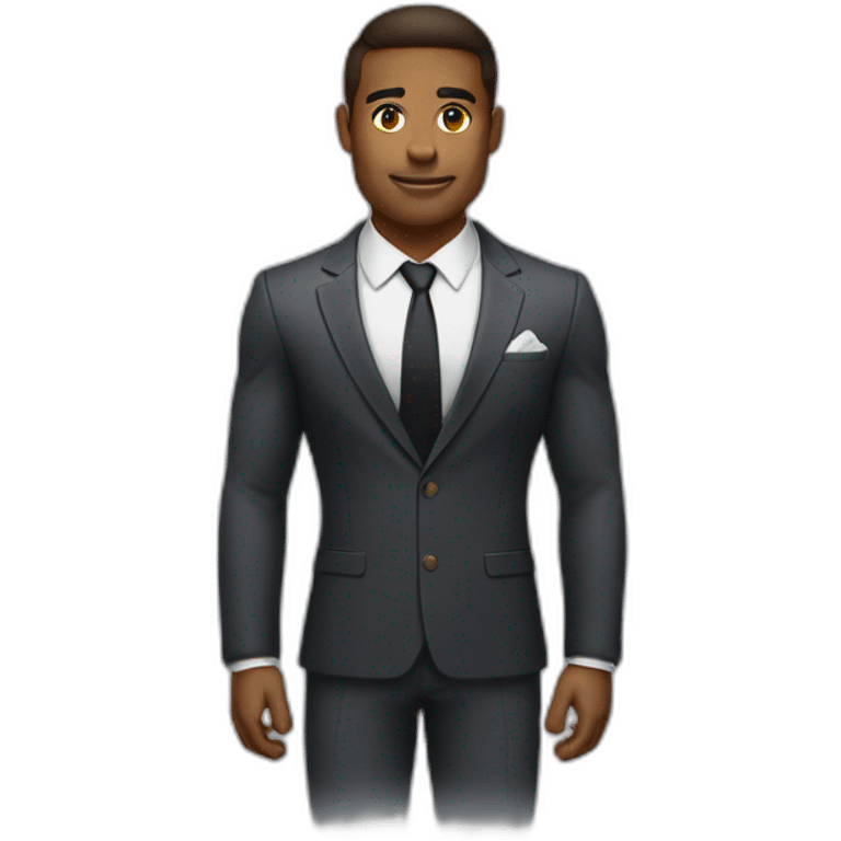 Muscular man wearing an elegant suit emoji