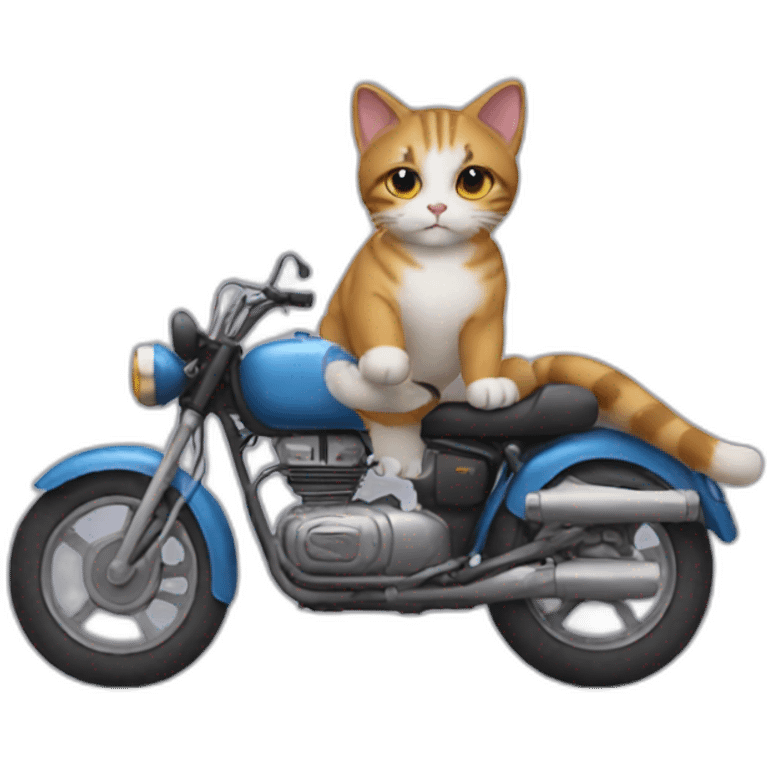 Cat on motorbike emoji