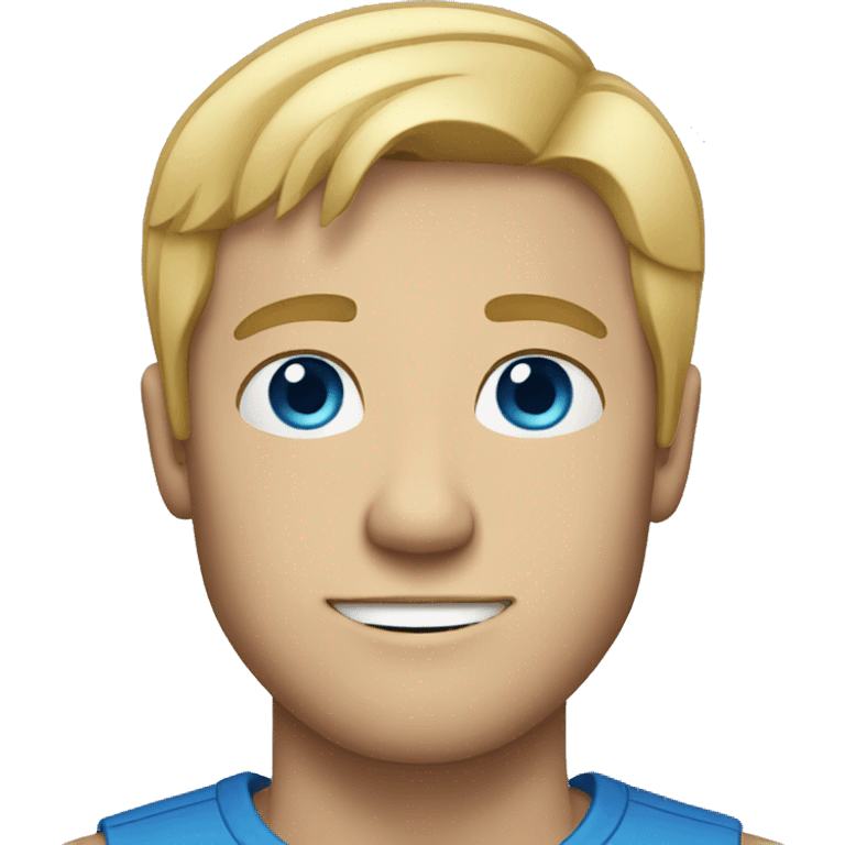 man with straight blonde hair and blue eyes emoji