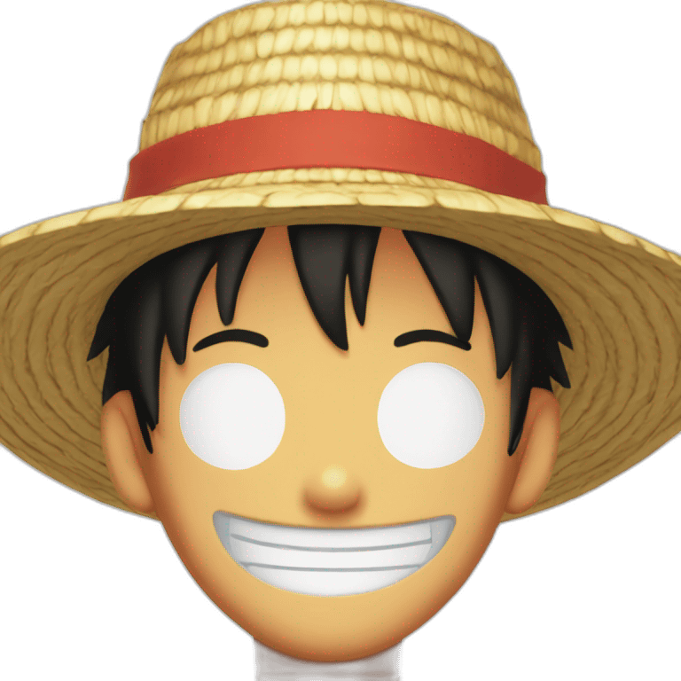 Luffy with his straw hat smiling with closed eyes emoji