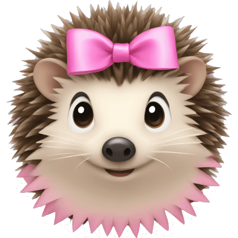 hedgehog with a pink bow emoji