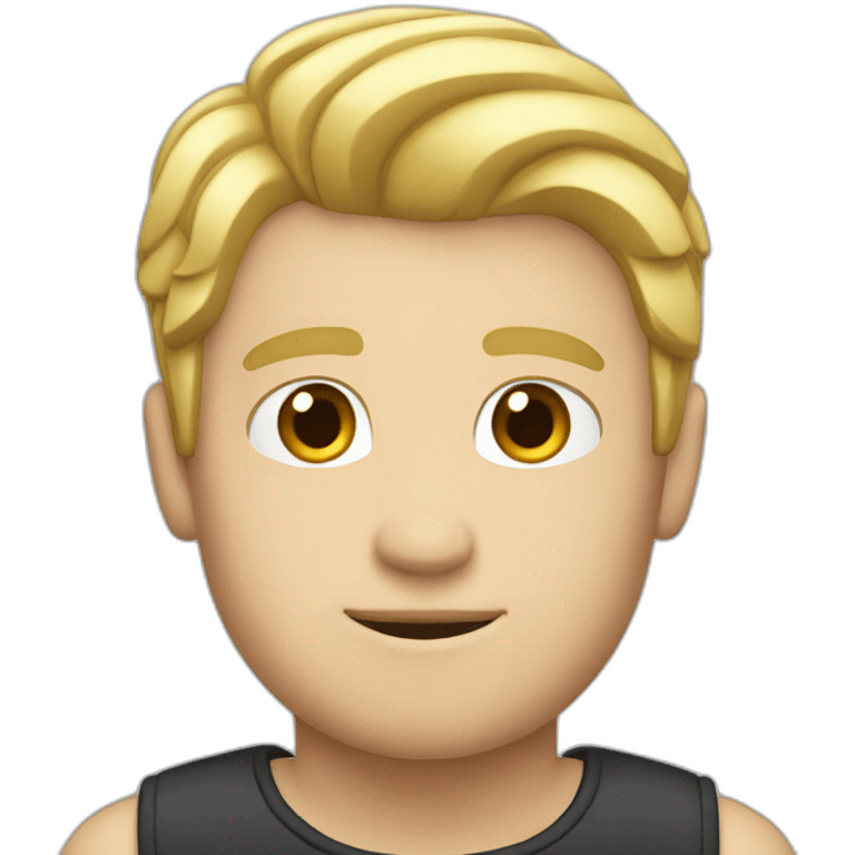 white guy with half blond and black hair on a computer emoji