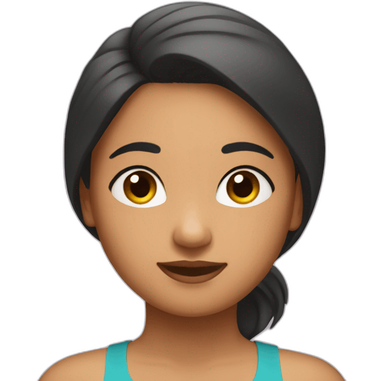 Latin short straight hair girl doing yoga emoji