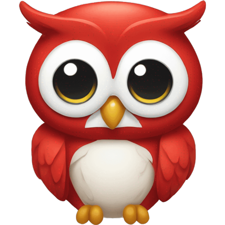 red owl with white bow  emoji