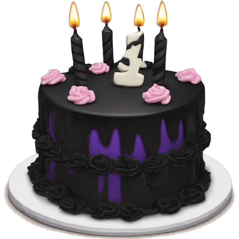 Goth birthday cake emoji