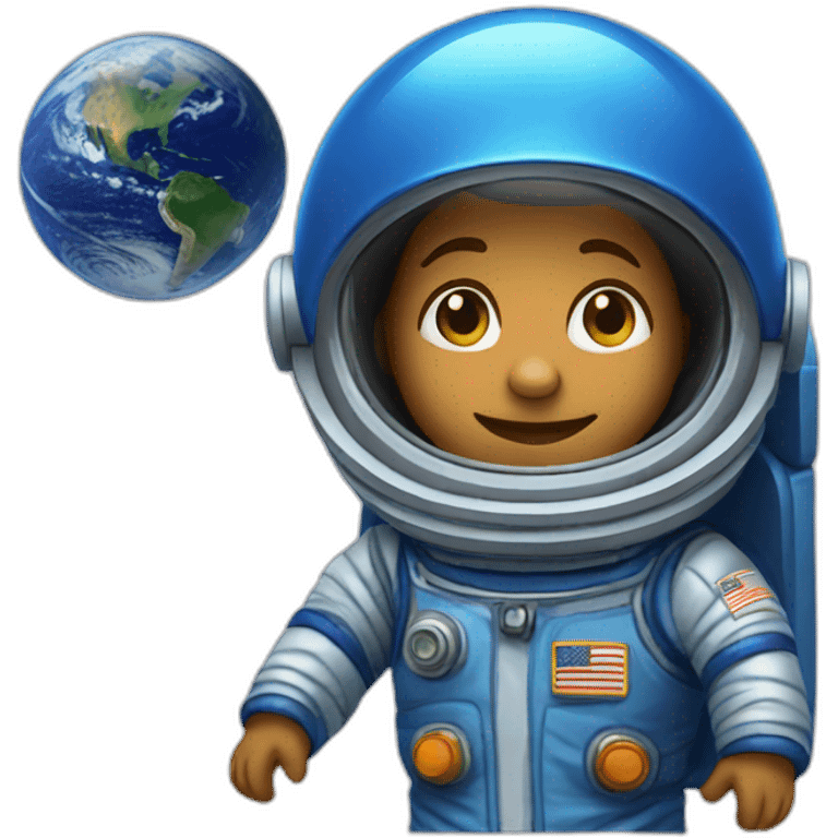 Space explorer with blue spacesuit emoji