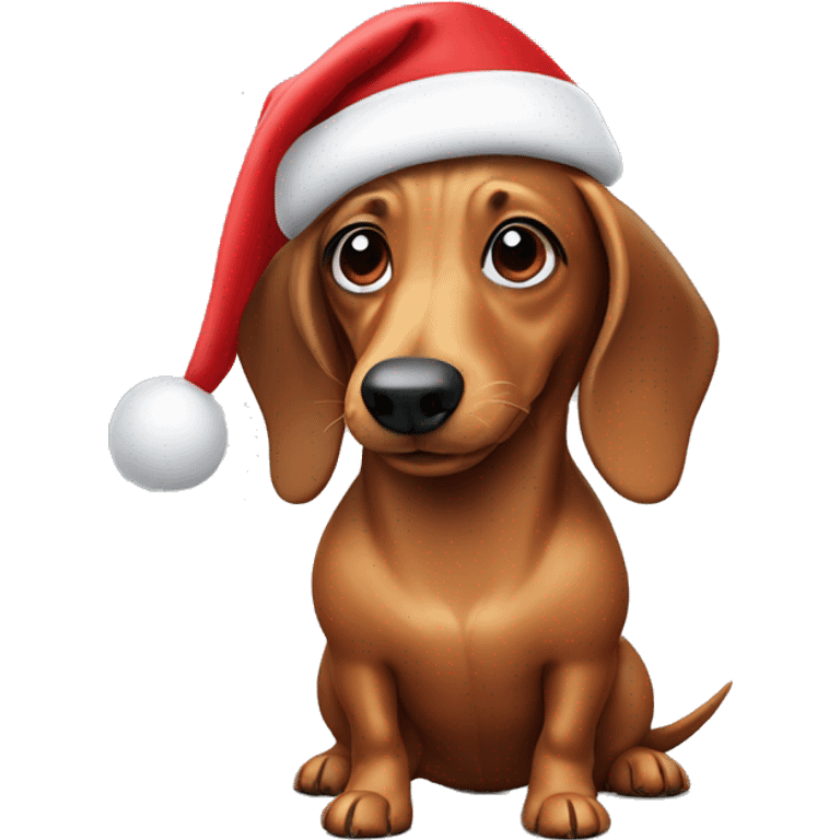 wiener dog in a santa hat emoji