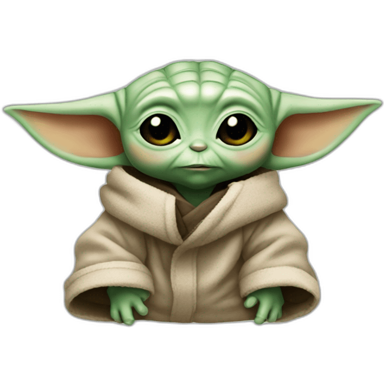 Baby yoda wearing emoji