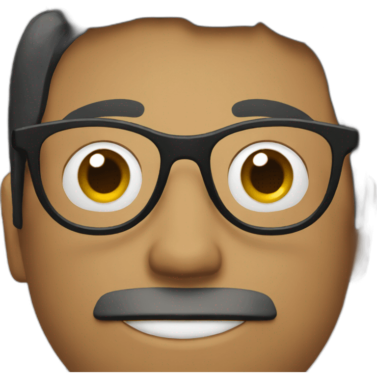 Person with black hair and glasses emoji