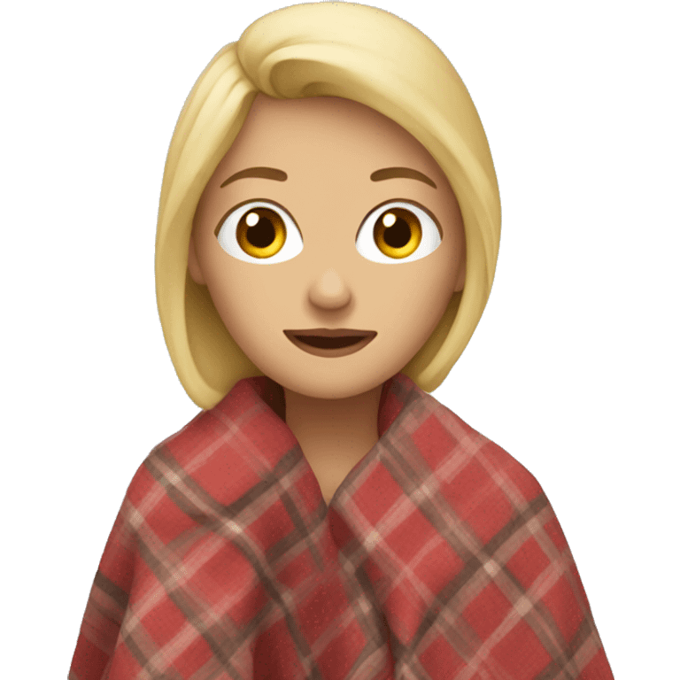 blonde woman in blanket emoji