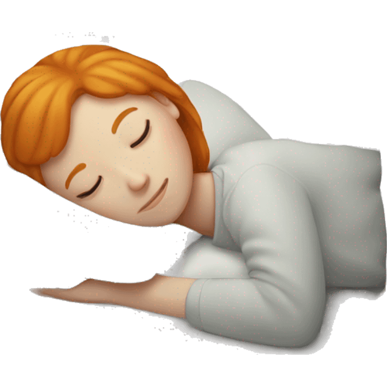 Ginger girl sleeping on a pillow emoji