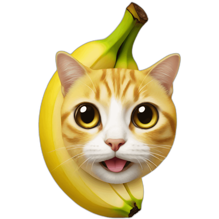 banana with a cat face at the end emoji