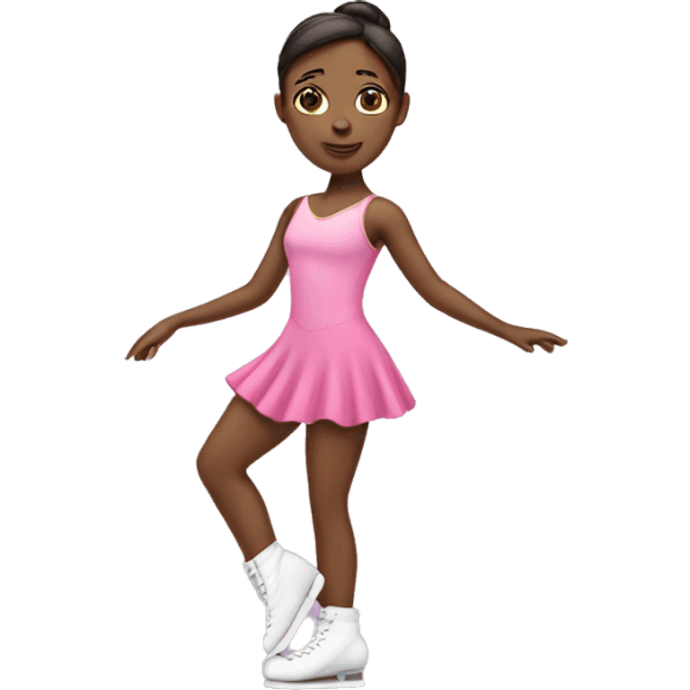 Figure skater with pink dress emoji