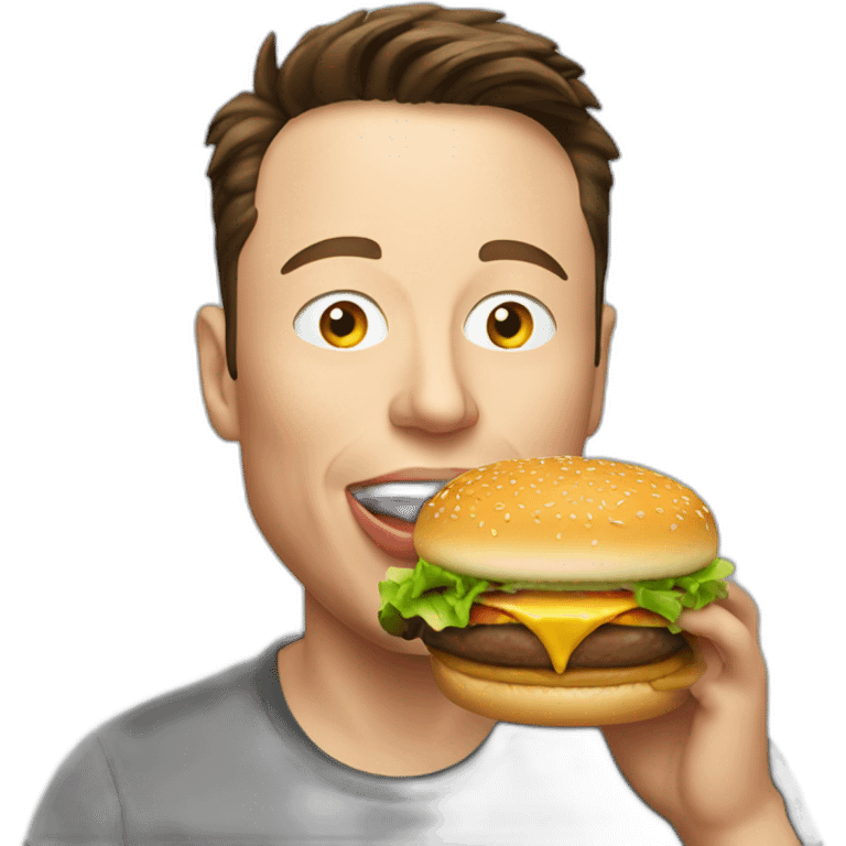 Elon Musk eating burger emoji