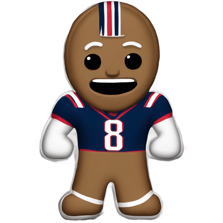 Patriots player gingerbread man emoji