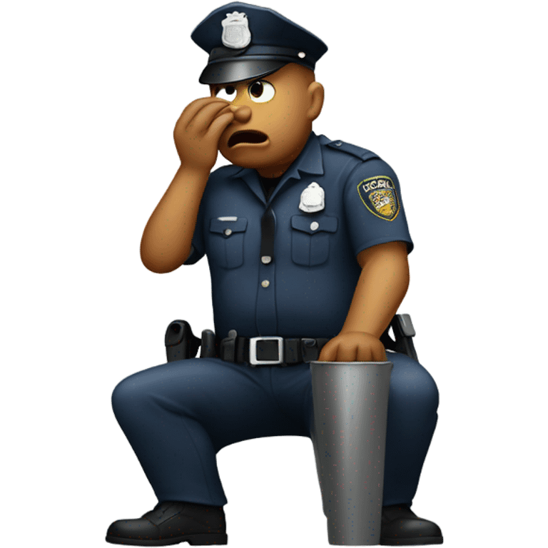 Police officer puking emoji