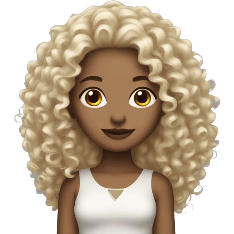 curly hair white skin emoji