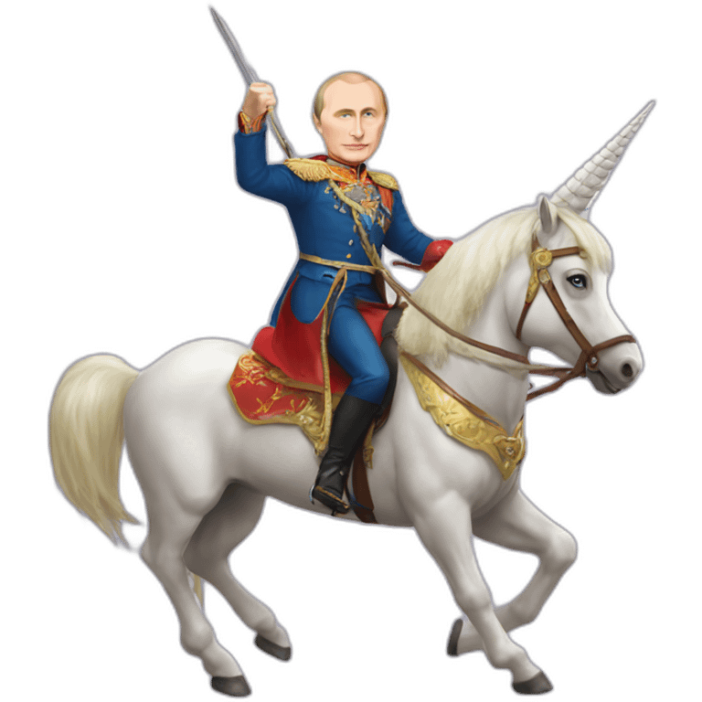 Vladimir putin riding a unicorn emoji