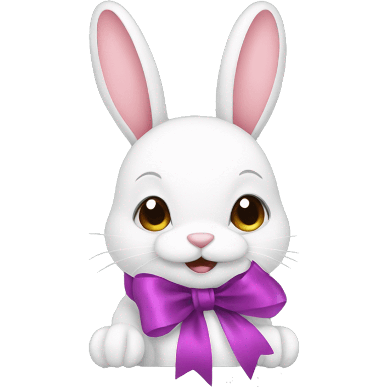 bunny with ribbon emoji