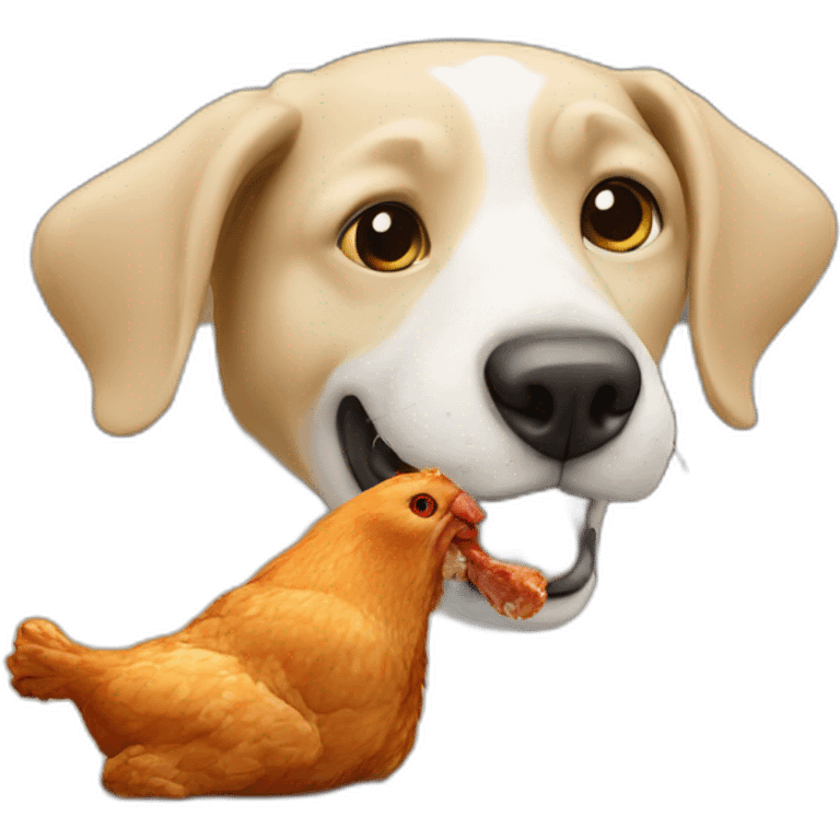 dog eat chicken emoji