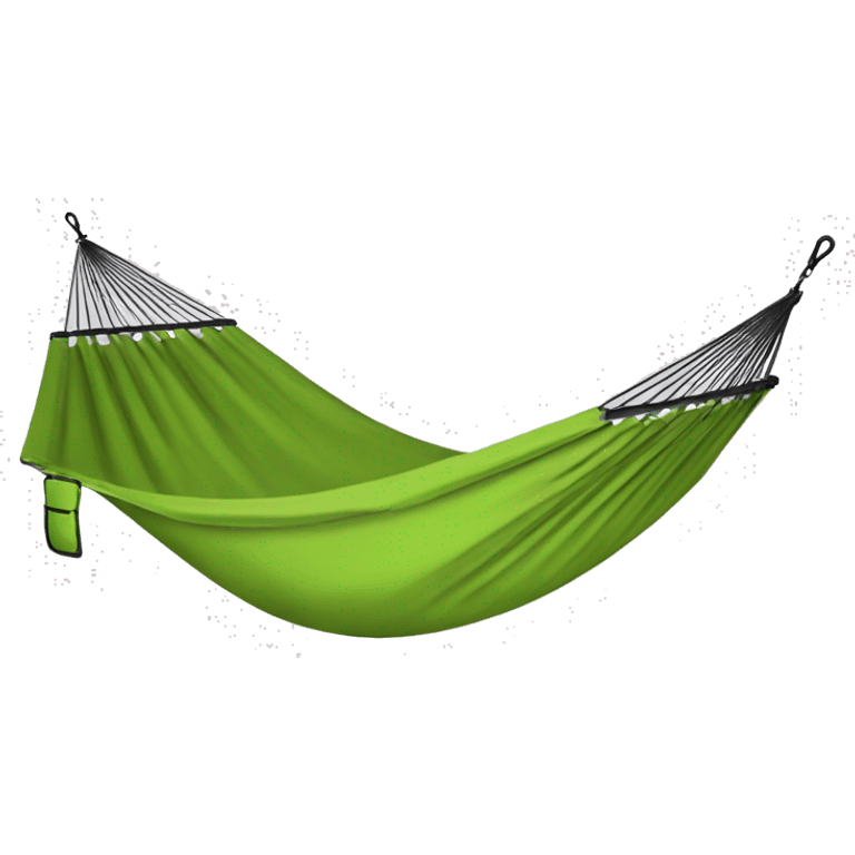 Realistic lime green camping hammock lisolated. emoji