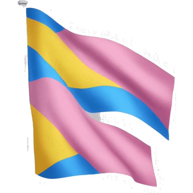 Pink, yellow and blue flag emoji