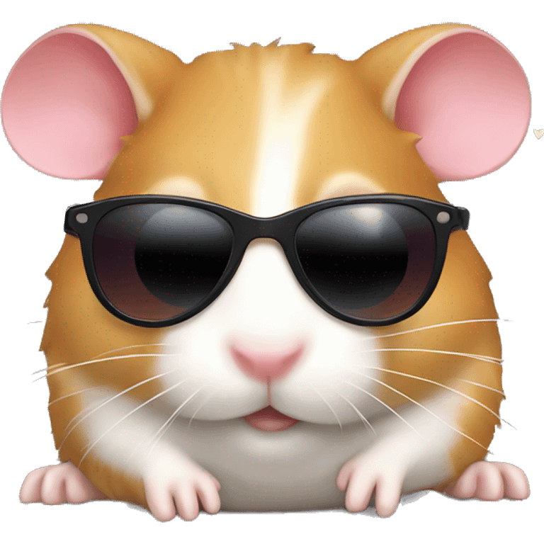 A hamster in sunglasses falling in love emoji