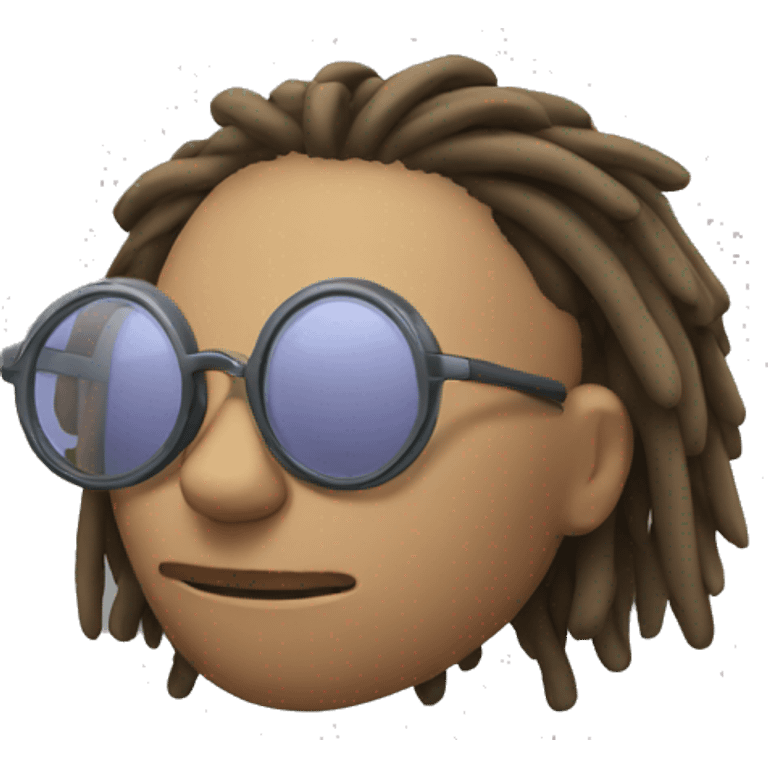 Sleeping dreadhead with glasses without beard emoji