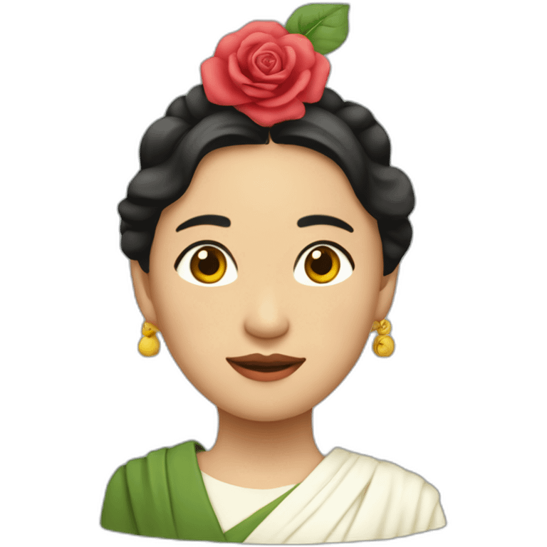 Aung San Su Kyi with a rose on her head emoji